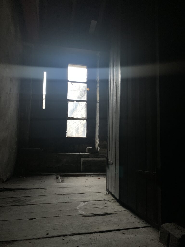 Photo of the window from inside the clock tower.