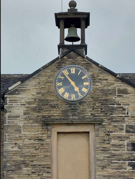 Photo of Hipperholme Clock dial, bell and turret