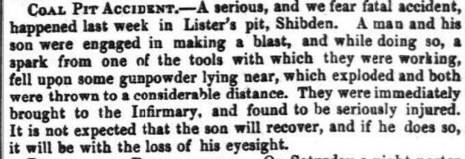 Newspaper of Coal Pit Accident in Lister Pit. 18 December 1847 Leeds Intelligencer