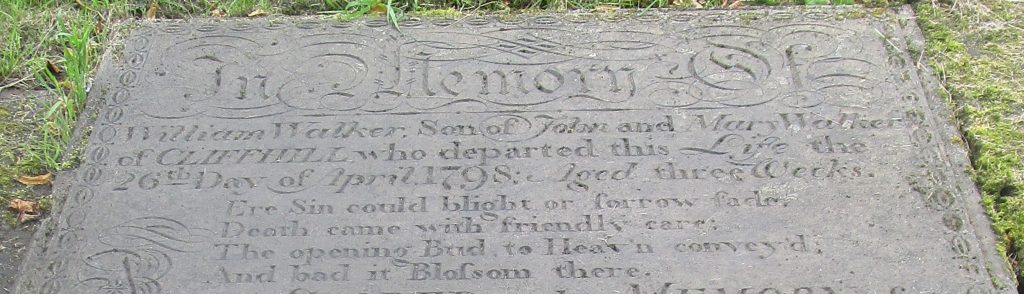 Image of the grave of William Walker, 3 weeks old.